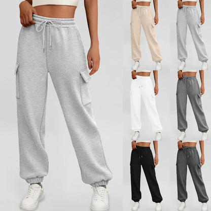 Women's Sweatpants Fleece Lined Baggy Athletic Jogger Trousers With Pockets Fall Casual Trendy Cargo Pants Fall Outfits - Osacean Sky Logistics