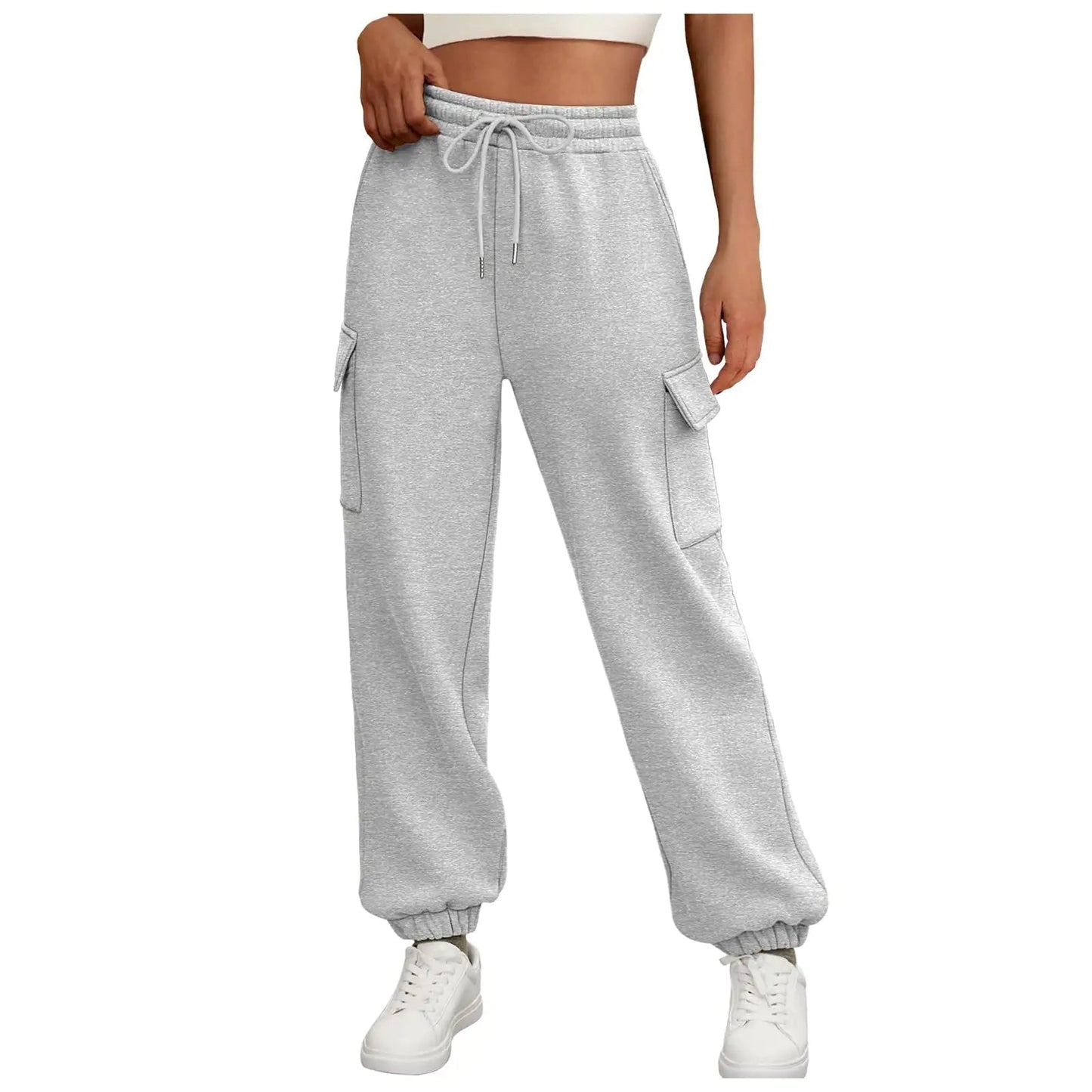 Women's Sweatpants Fleece Lined Baggy Athletic Jogger Trousers With Pockets Fall Casual Trendy Cargo Pants Fall Outfits - Osacean Sky Logistics