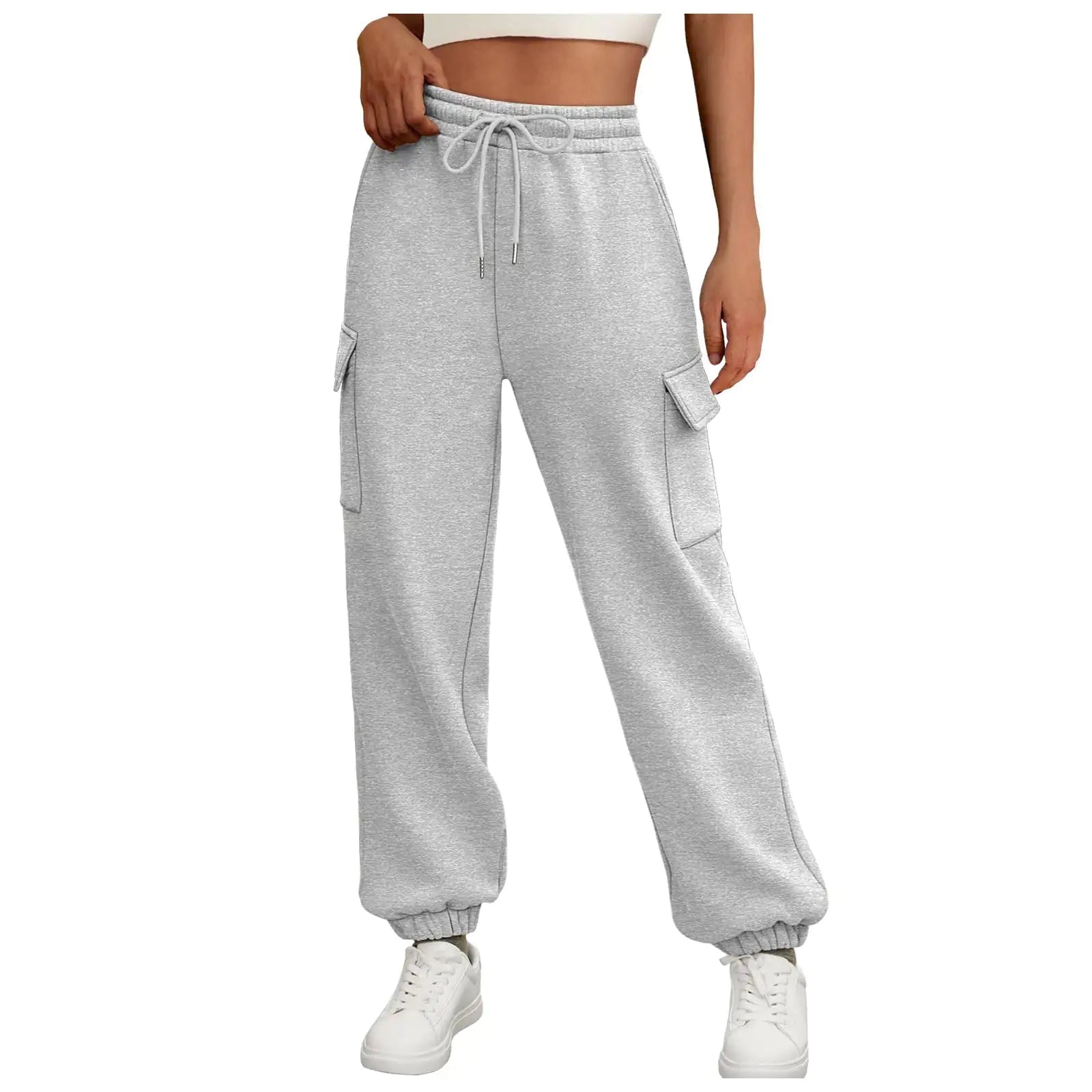 Women's Sweatpants Fleece Lined Baggy Athletic Jogger Trousers With Pockets Fall Casual Trendy Cargo Pants Fall Outfits - Osacean Sky Logistics